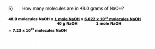 How many molecules are in 48.0 grams of NaOH?