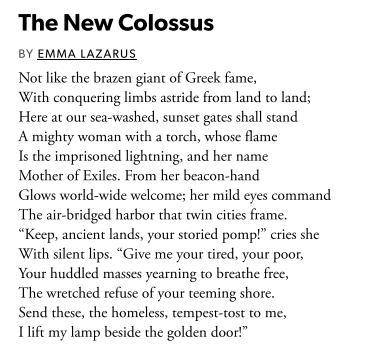 PLEASE HELP!!

Which line from “The New Colossus” by Emma Lazarus supports the theme the promise o