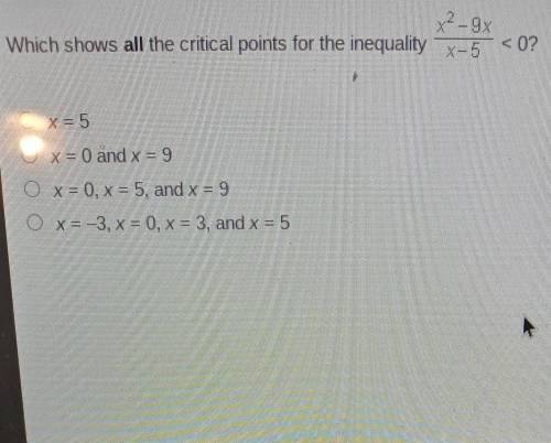 PLEASE HELP Which shows all the critical points for the inequality?​