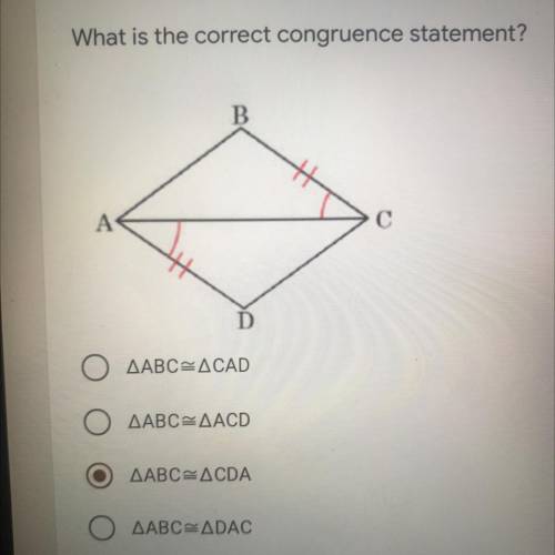 What is the correct congruence statement?