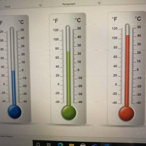 What is the measure of the three thermometers?