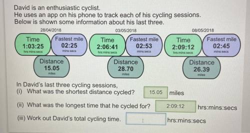 Need help, not sure on how to work out the total cycling time