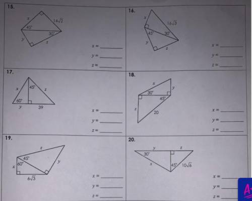 Help Unit 8: Right Triangles & Trigonometry Homework 2: Special Right Triangles Please Help