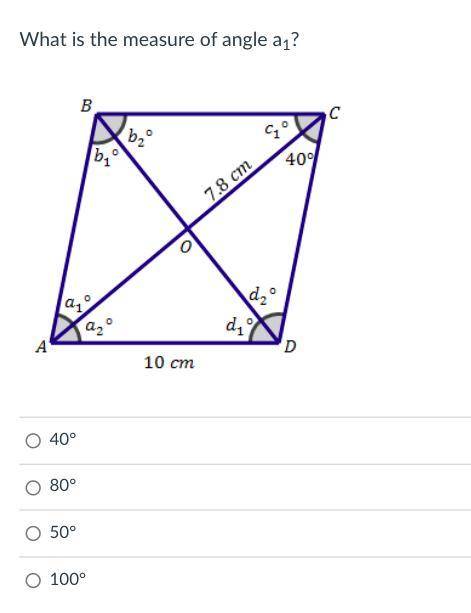 URGENT! What is the measure of angle a1?