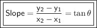 \boxed{\boxed{ \sf Slope =\dfrac{ y_2-y_1}{x_2-x_1}=\tan\theta }}
