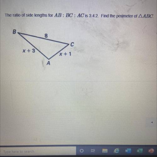 Find the peremiter of triangle ABC