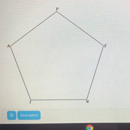 What is the image of N for a 288° counterdockwise rotation about the center of the regular pentagon
