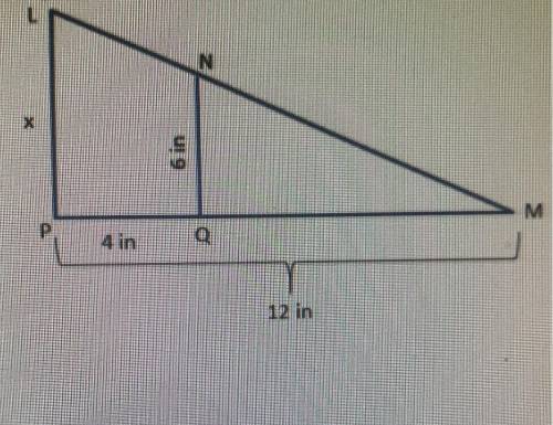 Triangle MNQ is similar to triangle MLP. Determine the length of LP.

a. 2 inches
b. 9 inches
c. 1