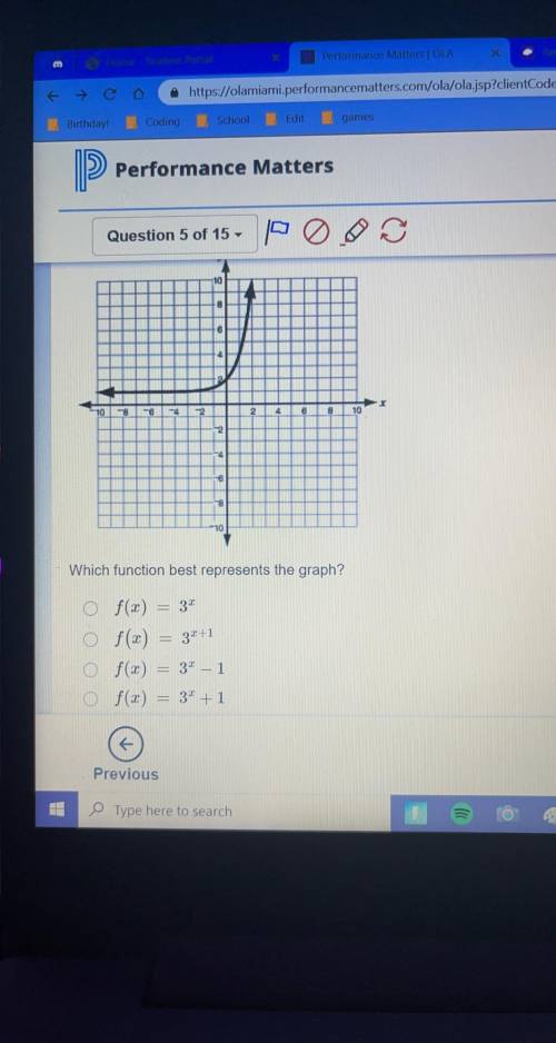 Which function best represents the graph?