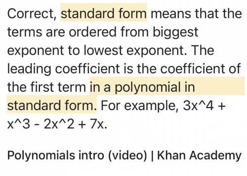 What is the polynomial in standard form?