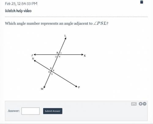 Which angle number represents an angle adjacent to ∠PSL