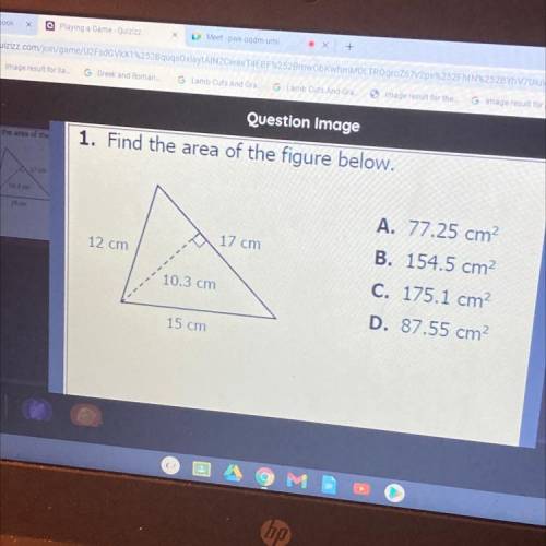 I have to find the area of the figure