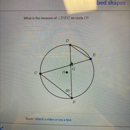 What is the measure of DEG on circle O? Please help as soon as possible