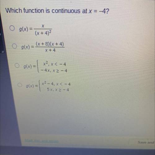Which function is continuous at x=-4?