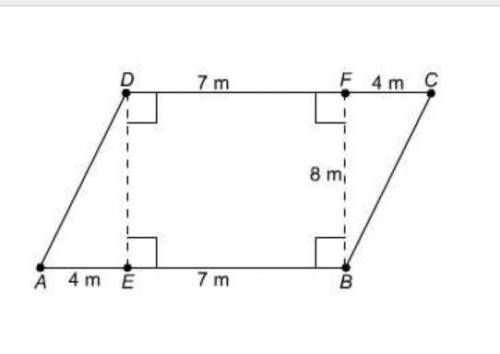 Assessment started: undefined.

Item 1
What is the area of this parallelogram?
104 m²
88 m²
56 m²