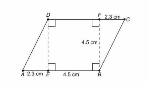 Item 5

What is the area of this parallelogram?
10.35 cm²
12.5 cm²
20.25 cm²
30.6 cm²