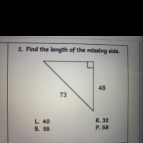 PLEASE HELP
Find the length of the missing side.