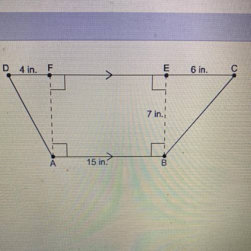 What is that area of the trapezoid 
a) 175in
b)140in
c)129in
b)85