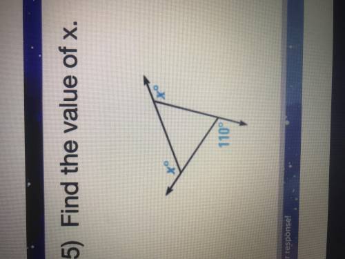 It says to find the value of X, one point is 110 and there’s two X’s