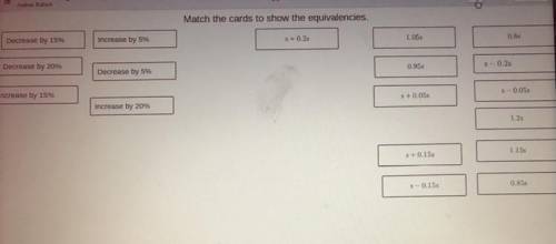 Match the cards to show the equivalencies.