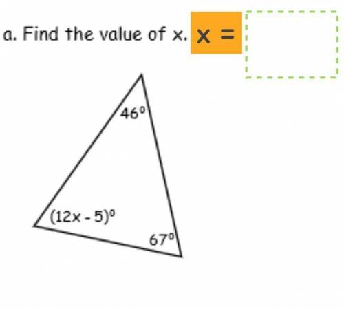 Find the value of x and show how please