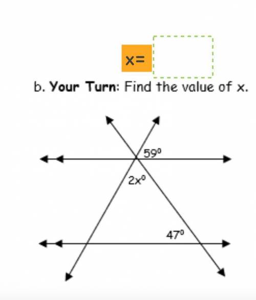 Find the value of x and please show how