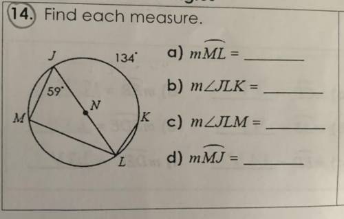 Geometry question: Find each measure, explanation is greatly appreciated!