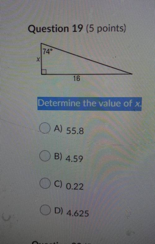 Determine the value of x please help ​