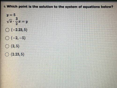 Which point is the solution to the system of equations below?