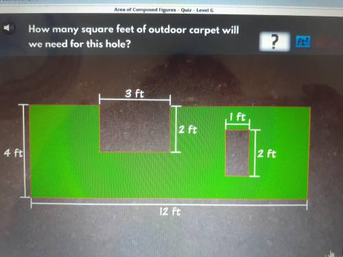 How many square feet of outdoor carpet will we need for this hole? 3ft, 2ft, 1ft, 2ft, 4ft, 12ft,