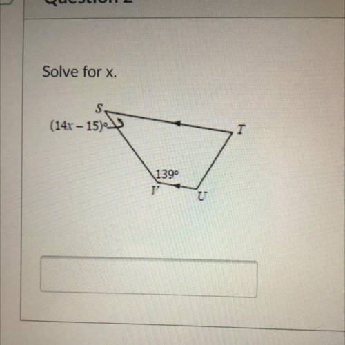 Solve for x. 
I need help due tomorrow