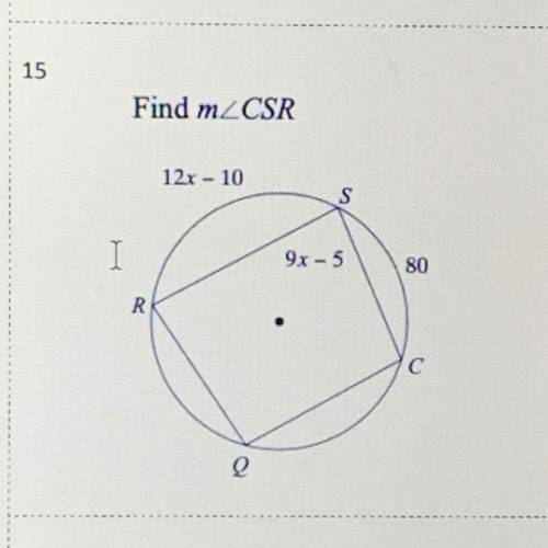 Circles - Inscribed angles
Find measure CSR.