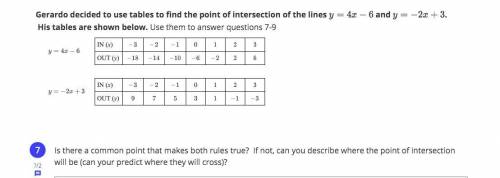 Please Answer these questions and tell me where they intersect. if they dont intersect where would