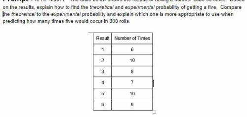 The table below shows the results of rolling a number cube 50 times. Based on the results, explain