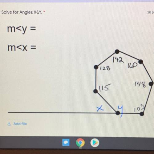 Solve for Angles X&Y.