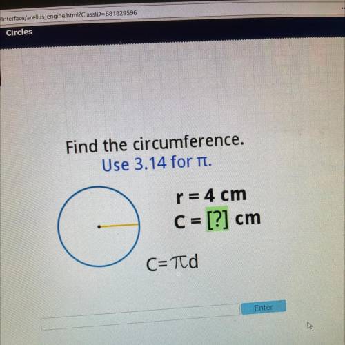 Find the circumference.
Any help will be greatly appreciated