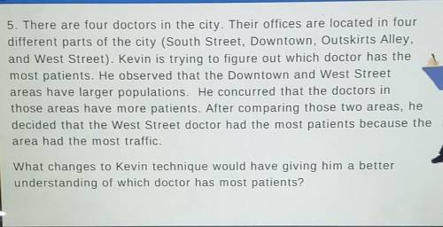 There are four doctors in the city. Their offices are located in four different parts of the city (