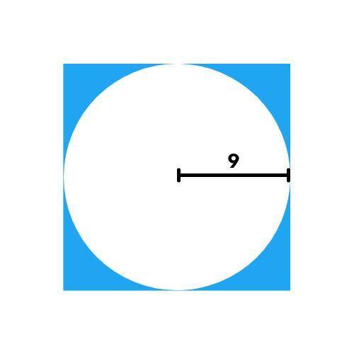 A circle is inscribed in a square, as shown below. What is the area of the shaded region?

a 295.7