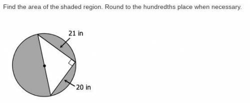 Find the area of the shaded region. Round to the hundredths place when necessary.
