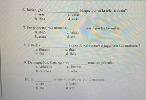 The Spanish Imperfect tense: Irregular verbs