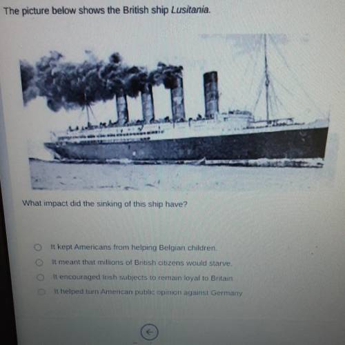 What impact did the sinking of this ship have? ​
