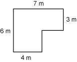 What is the perimeter of the figure? You may use a calculator.

Question 3 options:
20 m
21 m
26 m