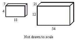 For the following question, determine whether the two figures are similar. If so, give the scale fa