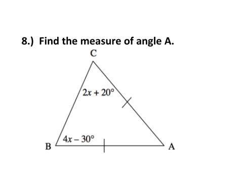 Find the measure of Angle A