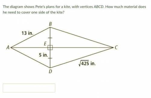 (GIVING BRAINLIEST FAST IF UR RIGHT) The diagram shows Pete’s plans for a kite, with vertices ABCD.