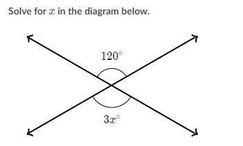 SOLVE FOR x IN THE DIAGRAM BELOW