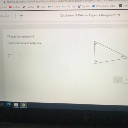 What is the value of the y enter your answer in the box