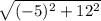 \sqrt{(-5)^2+12^2}