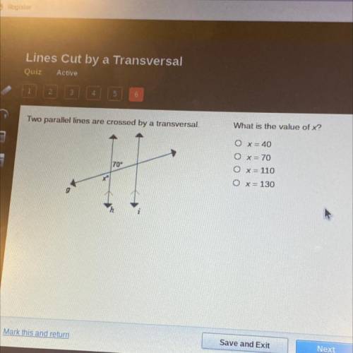Two parallel lines are crossed by transversal.what is the value of x?