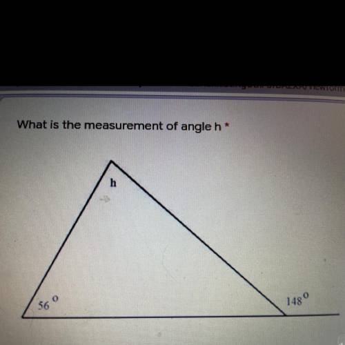 What is the measurement of angle h* PLS HELP